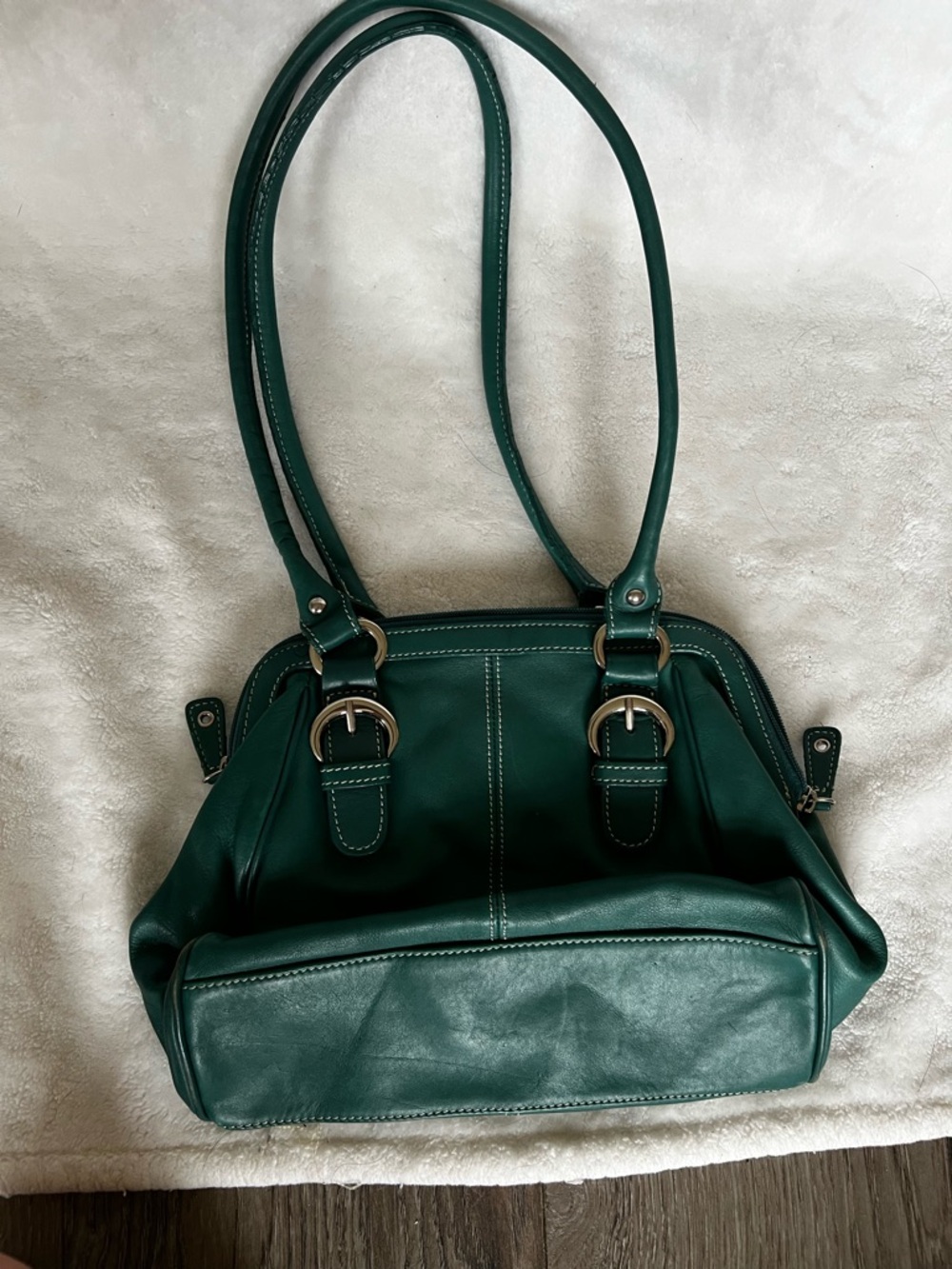 Tignanello Forest Green Double-Handle Shoulder Bag